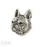 Französische Bulldogge II  - Versilberte Hundebrosche, elegante Anstecknadel, Jackenreversschmuck der Marke Art-Dog