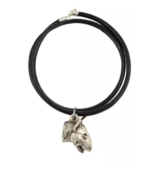 Bull Terrier, Bullterrier I - Halskette mit Hund, versilberter Anhänger für Hundefans, einzigartiger Schmuck der Marke Art-Dog