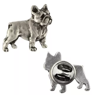 Französische Bulldogge I - Hundebrosche in Geschenkbox, elegante Anstecknadel, Reversnadel für Art-Dog Markenjacke