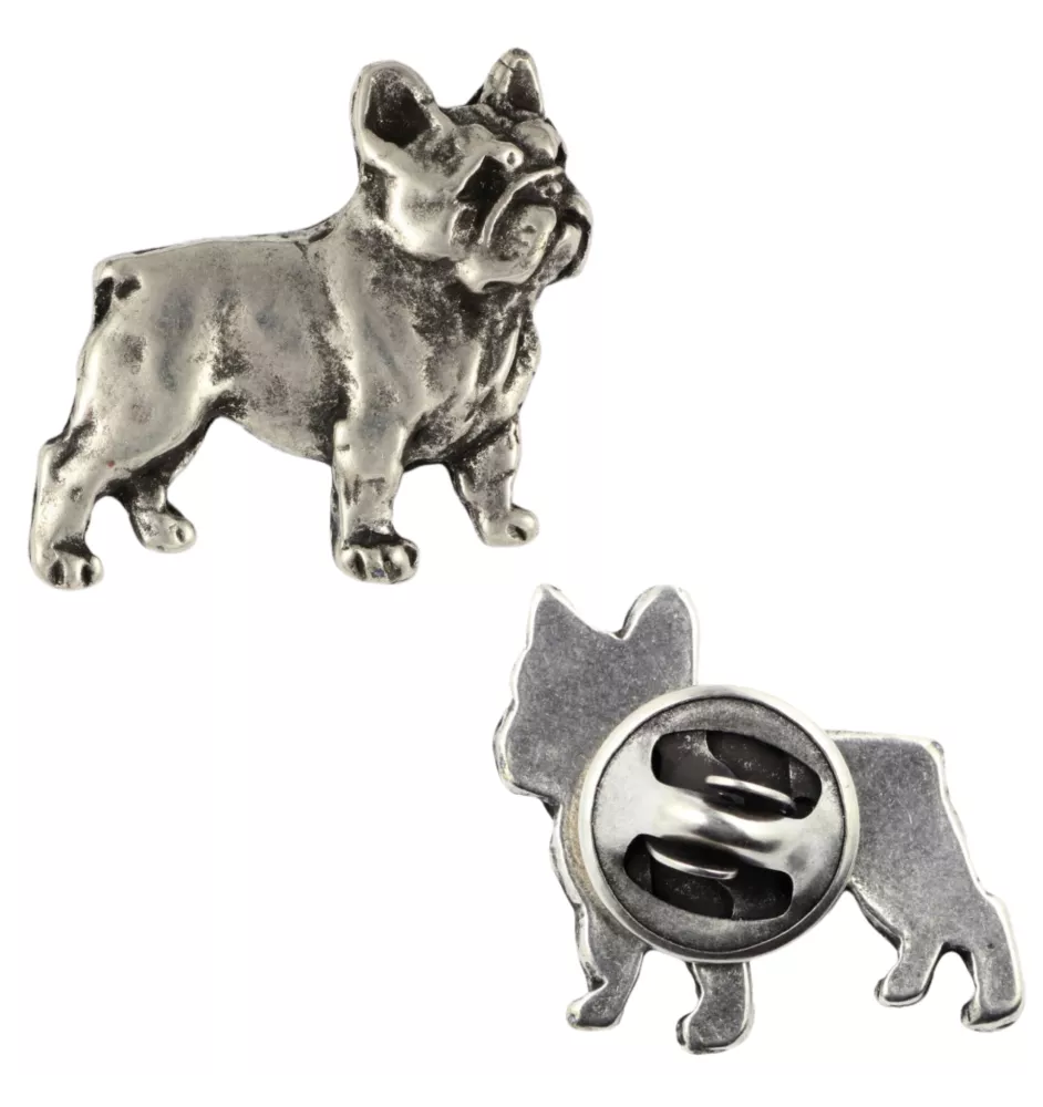 Französische Bulldogge I - Hundebrosche in Geschenkbox, elegante Anstecknadel, Reversnadel für Art-Dog Markenjacke