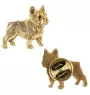 Französische Bulldogge I - Hundebrosche in dekorativer Box, elegante vergoldete Anstecknadel, Jackenbrosche der Marke Art-Dog