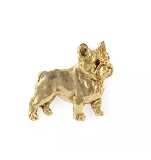 Bouledogue français I - Broche de chien dans une boîte décorative, épingle élégante en plaqué or, épingle de veste de la marque Art-Dog