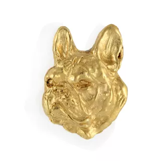 French Bulldog, Frenchie II - Dog brooch in decorative box, elegant gold-plated pin, Art-Dog brand jacket pin