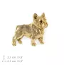 French Bulldog, Frenchie I - gold-plated pin brooch, elegant dog ornament, unique pin by Art-Dog brand