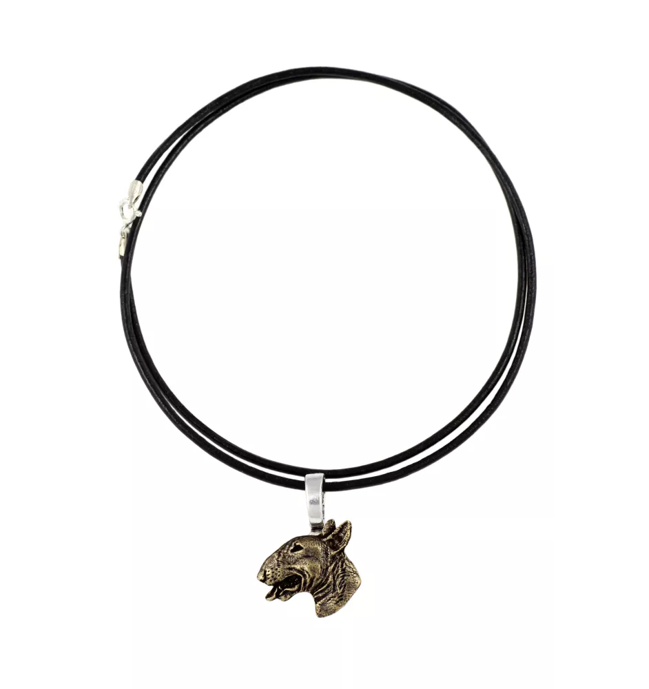 Bull Terrier III - Collier pour chien, pendentif plaqué argent pour l'amoureux des chiens, bijoux subtils par Art-Dog