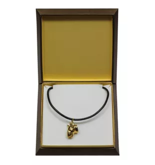 Bull Terrier, Bully I - Dog necklace in gift box, gold-plated pendant for dog fan, striking jewellery by Art-Dog