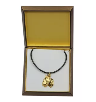 Bull Terrier, Bully II - Dog necklace in gift box, gold-plated pendant for dog fan, striking jewellery by Art-Dog