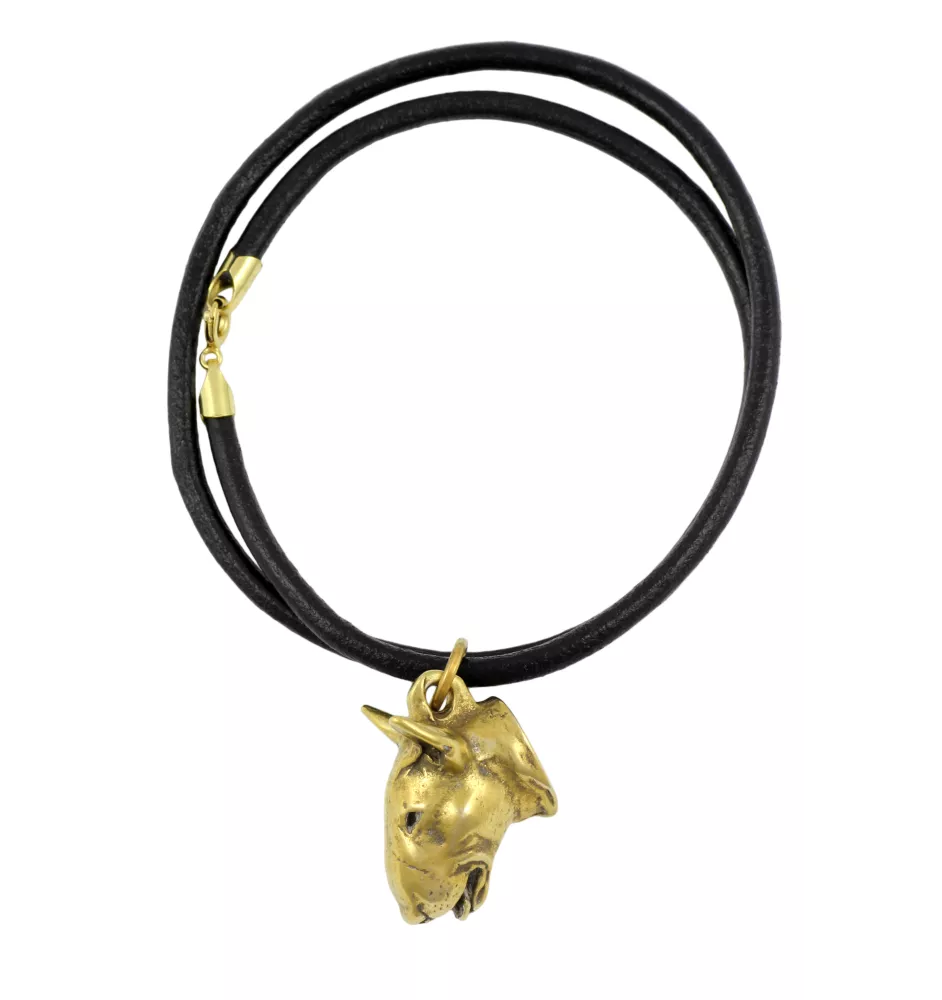 Bull Terrier, Bullterrier I - Hundehalsband, vergoldeter Anhänger für Hundefans, einzigartiger Schmuck der Marke Art-Dog