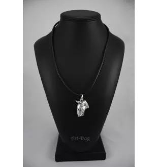 Bull Terrier, Bullterrier I - Hundehalsband in Geschenkbox, versilbertes Medaillon für Hundefans, markanter Anhänger der Marke Art-Dog
