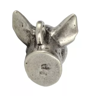 Bull Terrier, Bullterrier I - Hundehalsband in Geschenkbox, versilbertes Medaillon für Hundefans, markanter Anhänger der Marke Art-Dog