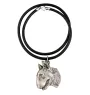 Bull Terrier, Bullterrier II - Hundehalsband in Geschenkbox, versilbertes Medaillon für Hundefans, markanter Anhänger der Marke Art-Dog
