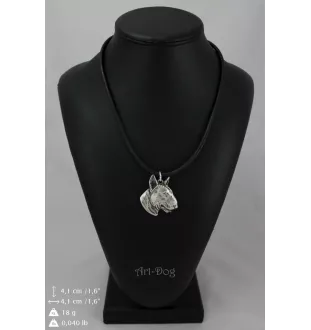 Bull Terrier, Bully III - Dog necklace in gift box, silver-plated locket for dog fan, striking pendant by Art-Dog brand