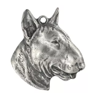 Bull Terrier, Bully III - Dog necklace in gift box, silver-plated locket for dog fan, striking pendant by Art-Dog brand