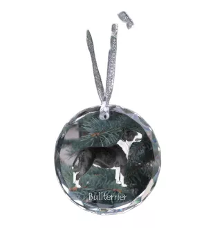 Bull Terrier, Bully - crystal bauble with a photo, dog photo in crystal, personalized Christmas tree ornament by Art-Dog brand