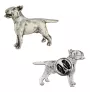 Bull Terrier I  - Broche chien argentée, épingle élégante, décoration de revers de veste par la marque Art-Dog