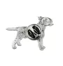 Bull Terrier, Bully I  - Silver-plated dog brooch, elegant pin, jacket lapel decoration by Art-Dog brand