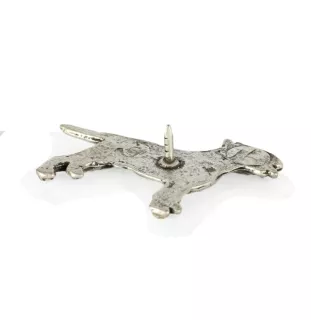 Bull Terrier, Bullterrier I  - Versilberte Hundebrosche, elegante Anstecknadel, Jackenreversschmuck der Marke Art-Dog