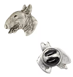 Bull Terrier, Bullterrier II  - Versilberte Hundebrosche, elegante Anstecknadel, Jackenreversschmuck der Marke Art-Dog
