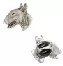 Bull Terrier, Bully II  - Silver-plated dog brooch, elegant pin, jacket lapel decoration by Art-Dog brand