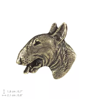 Bull Terrier, Bully III  - Silver-plated dog brooch, elegant pin, jacket lapel decoration by Art-Dog brand