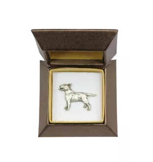 Bull Terrier, Bully I - Dog brooch in a gift box, elegant pin, lapel pin for Art-Dog brand jacket