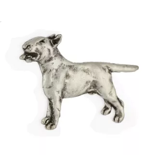 Bulterier pin posrebrzony w pudełku Art-Dog