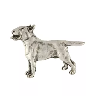 Bulterier pin posrebrzony w pudełku Art-Dog