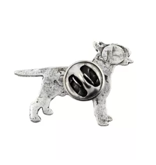 Bulterier pin posrebrzony w pudełku Art-Dog