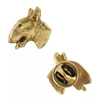 Bull Terrier, Bully II - Dog brooch in decorative box, elegant gold-plated pin, Art-Dog brand jacket pin