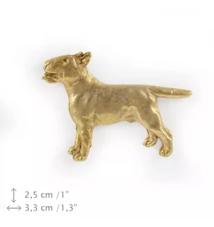 Bull Terrier, Bully III - Dog brooch in decorative box, elegant gold-plated pin, Art-Dog brand jacket pin