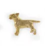 Bull Terrier, Bullterrier I - Vergoldete Brosche, eleganter Hundeschmuck, einzigartige Brosche der Marke Art-Dog