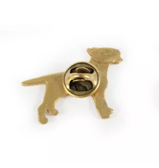 Bull Terrier, Bully I - gold-plated pin brooch, elegant dog ornament, unique pin by Art-Dog brand