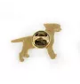 Bull Terrier, Bullterrier III - Vergoldete Brosche, eleganter Hundeschmuck, einzigartige Brosche der Marke Art-Dog