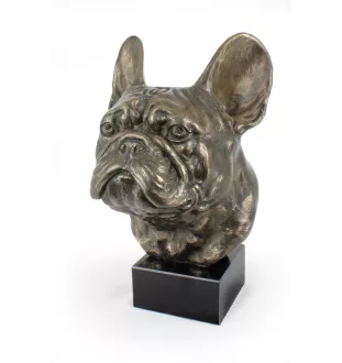 Französische Bulldogge - Hundebüste, große Statue, Hundekopf auf Steinsockel, Dekoration für Büro von Art-Dog Marke