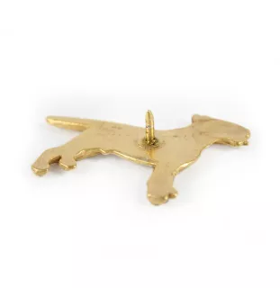 Bull Terrier, Bully III - gold-plated pin brooch, elegant dog ornament, unique pin by Art-Dog brand