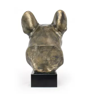 French Bulldog, Frenchie - dog bust, large statue, dog's head on stone base, decoration for office by Art-Dog brand