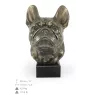 Bouledogue français - buste de chien, grande statue, tête de chien sur socle en pierre, décoration de bureau par la marque Art-Dog