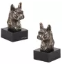 Bouledogue français I - Statue de chien, buste sur socle en pierre, sculpture, trophée pour exposition canine par la marque Art-Dog