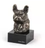 Bouledogue français I - Statue de chien, buste sur socle en pierre, sculpture, trophée pour exposition canine par la marque Art-Dog