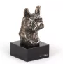Französische Bulldogge I - Hundestatue, Büste auf Steinsockel, Skulptur, Trophäe für Hundeausstellung der Marke Art-Dog