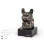 Französische Bulldogge I - Hundestatue, Büste auf Steinsockel, Skulptur, Trophäe für Hundeausstellung der Marke Art-Dog