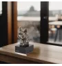 Bouledogue français I - Statue de chien, buste sur socle en pierre, sculpture, trophée pour exposition canine par la marque Art-Dog