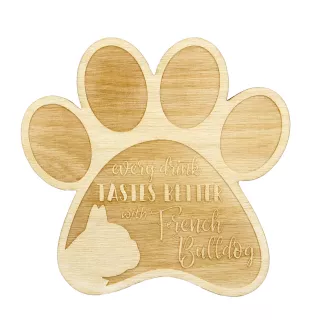 Buldog francuski podkładka pod kubek ze sklejki Art-Dog