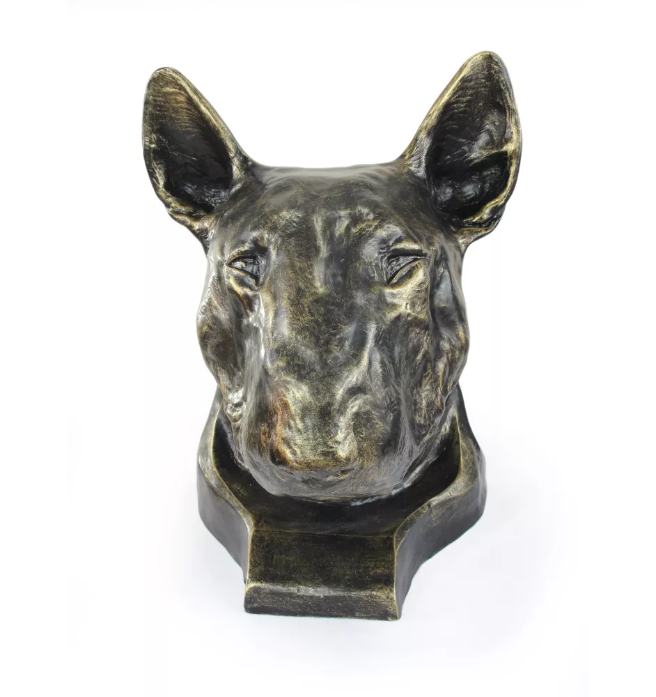 Bull Terrier, Bullterrier - Urne für Hundeasche, Hundebüste, großer Hundekopf für den Garten von Art-Dog