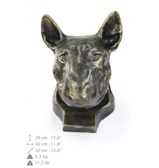Bull Terrier - urne pour cendres de chien, buste de chien, grande tête de chien pour le jardin par Art-Dog