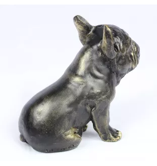 Bouledogue français I - statue de chien, chien assis pour bureau, décoration pour le salon d'un amoureux des chiens par Art-Dog
