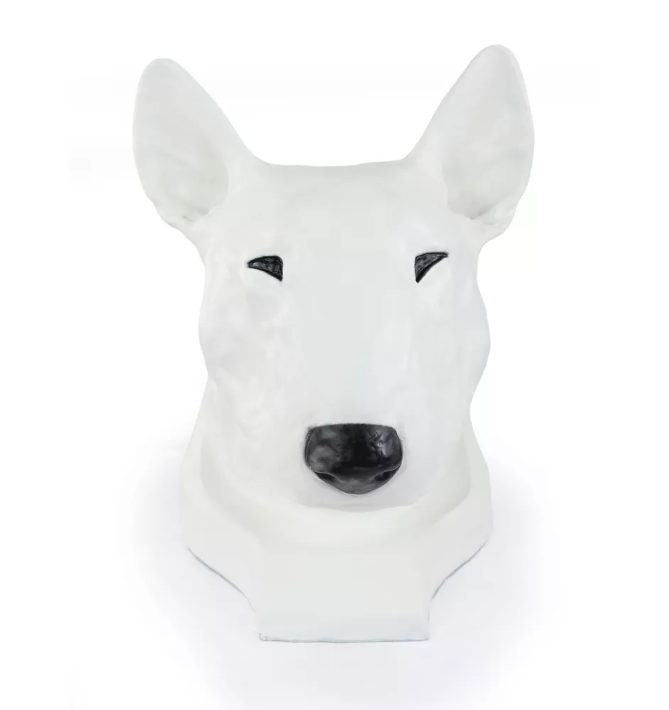 Bull Terrier, Bullterrier I - Urne für Hundeasche, Hundebüste, großer Hundekopf für den Garten von Art-Dog