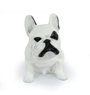 Bouledogue français II - statue de chien, chien assis pour bureau, décoration pour le salon d'un amoureux des chiens par Art-Dog