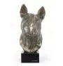 Bull Terrier - buste de chien, grande statue, tête de chien sur socle en pierre, décoration de bureau par la marque Art-Dog
