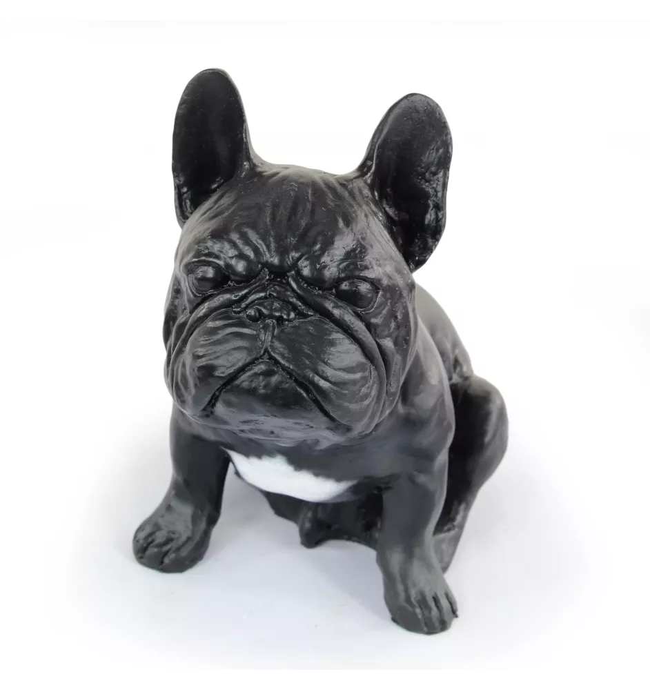 Französische Bulldogge III - Hundestatue, sitzender Hund für den Schreibtisch, Dekoration für das Wohnzimmer eines Hundeliebhabers von Art-Dog